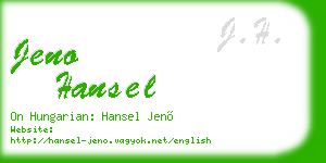 jeno hansel business card